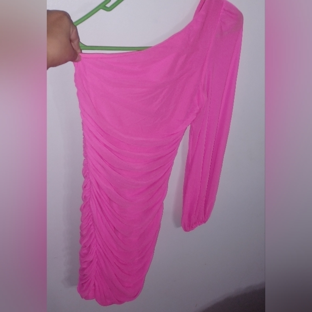 Hot Pink/Asymmetrical Dress- W Sz Small